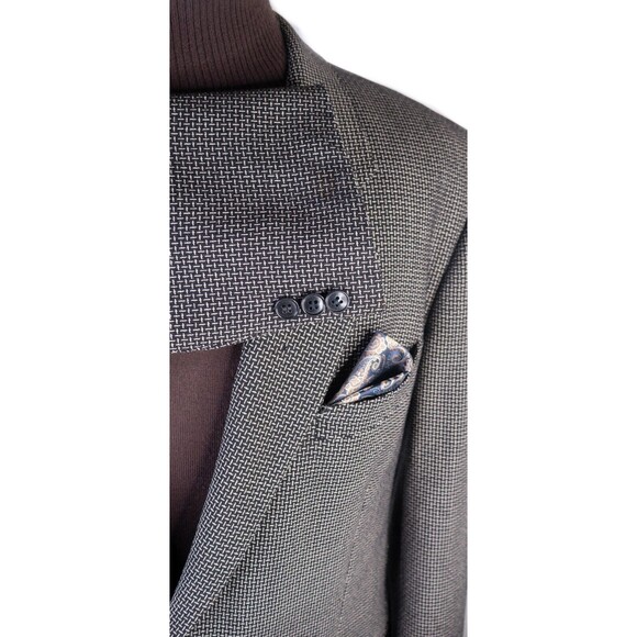 MANI Vintage Sport Coat Jacket Blazer Men Size 42R Textured Two Button WOOL - Picture 7 of 16